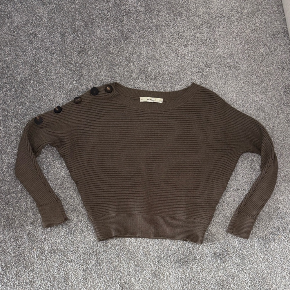 Zara | Olive Green Knit Sweater